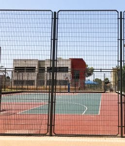 Fenced in Basketball Court