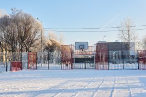 basketball court during winter
